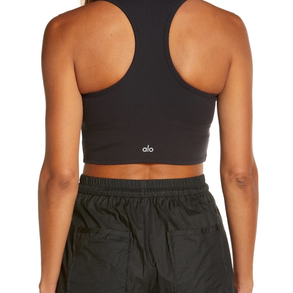 Alo NWOT Goddess Ribbed Cropped Racerback Tank - Picture 3 of 8